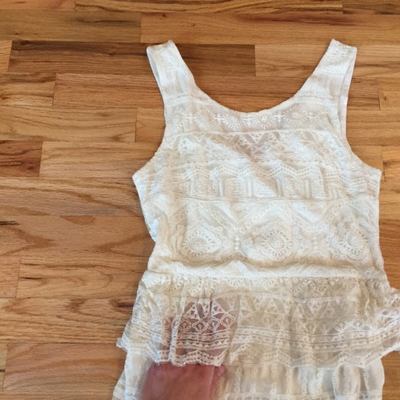 American Eagle Outfitters Cream Peplum Dress NWT - Picture 3 of 8